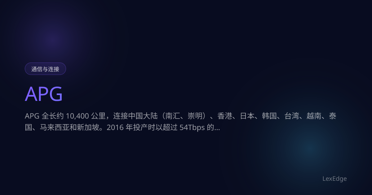 APG - Asia Pacific Gateway | LexEdge
