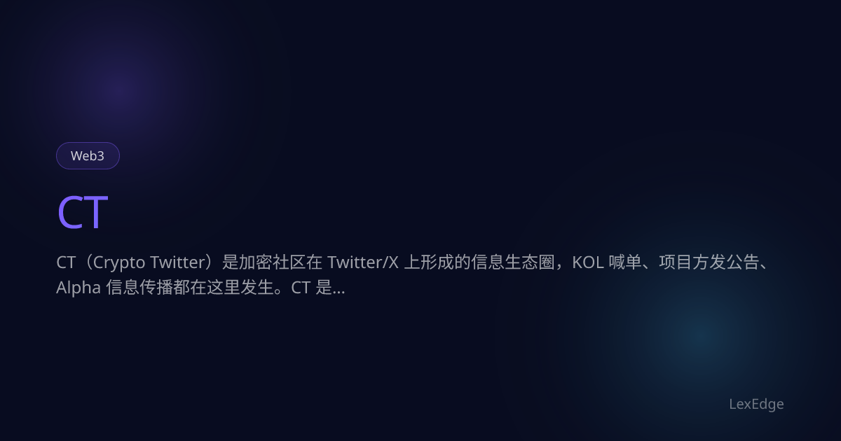 CT - Crypto Twitter | LexEdge